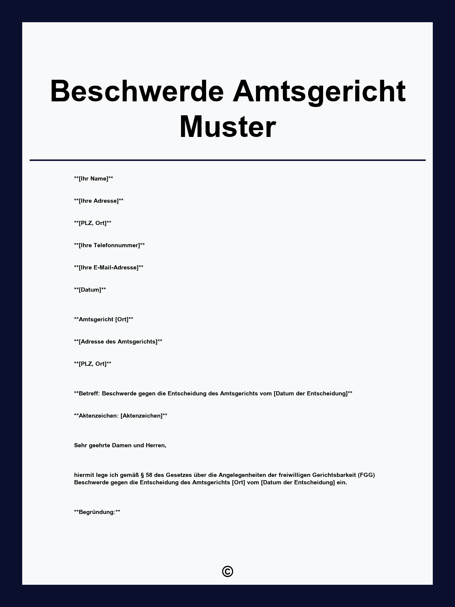 Beschwerde Amtsgericht Muster
