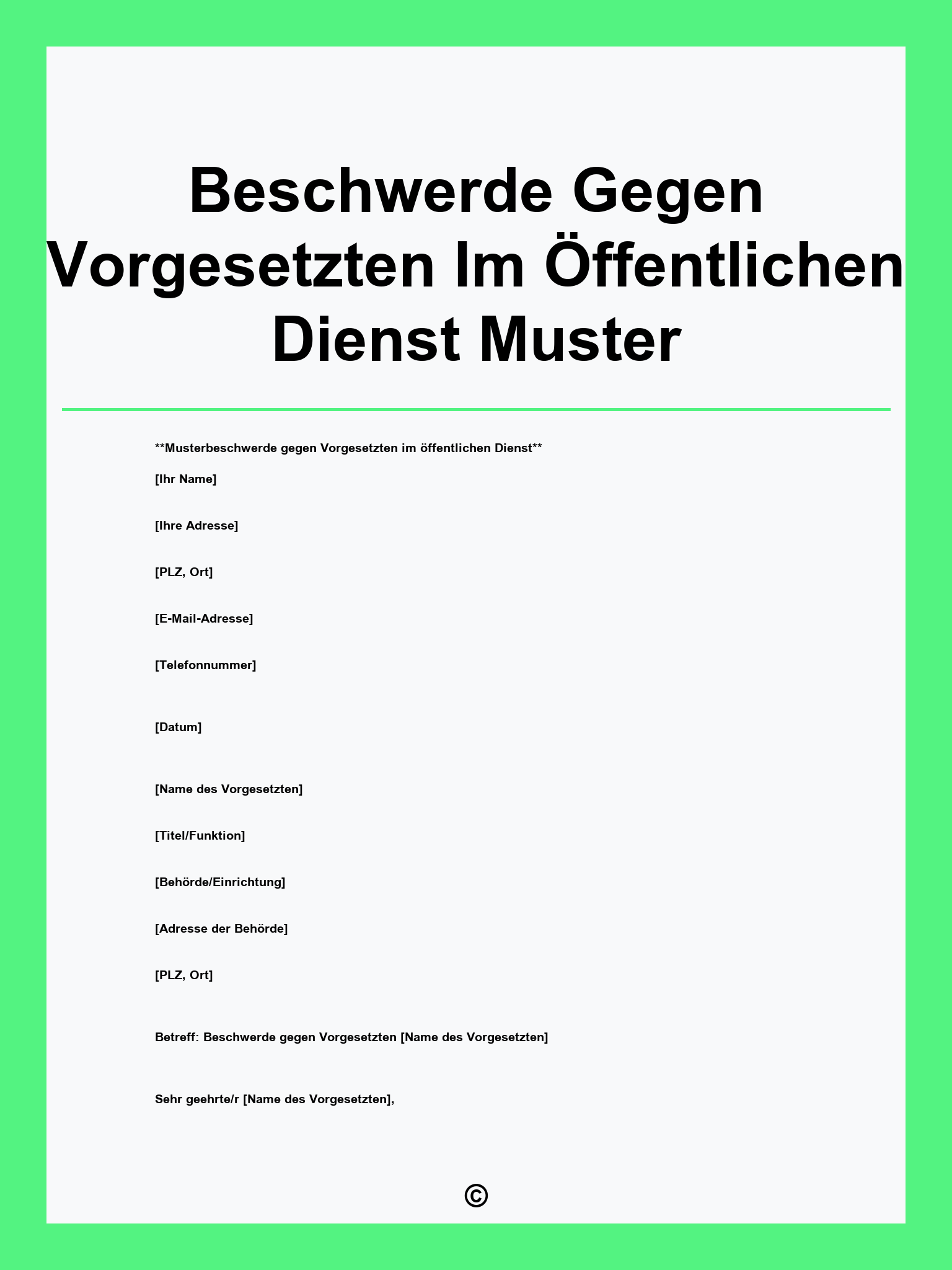 Beschwerde Gegen Vorgesetzten Im Öffentlichen Dienst Muster