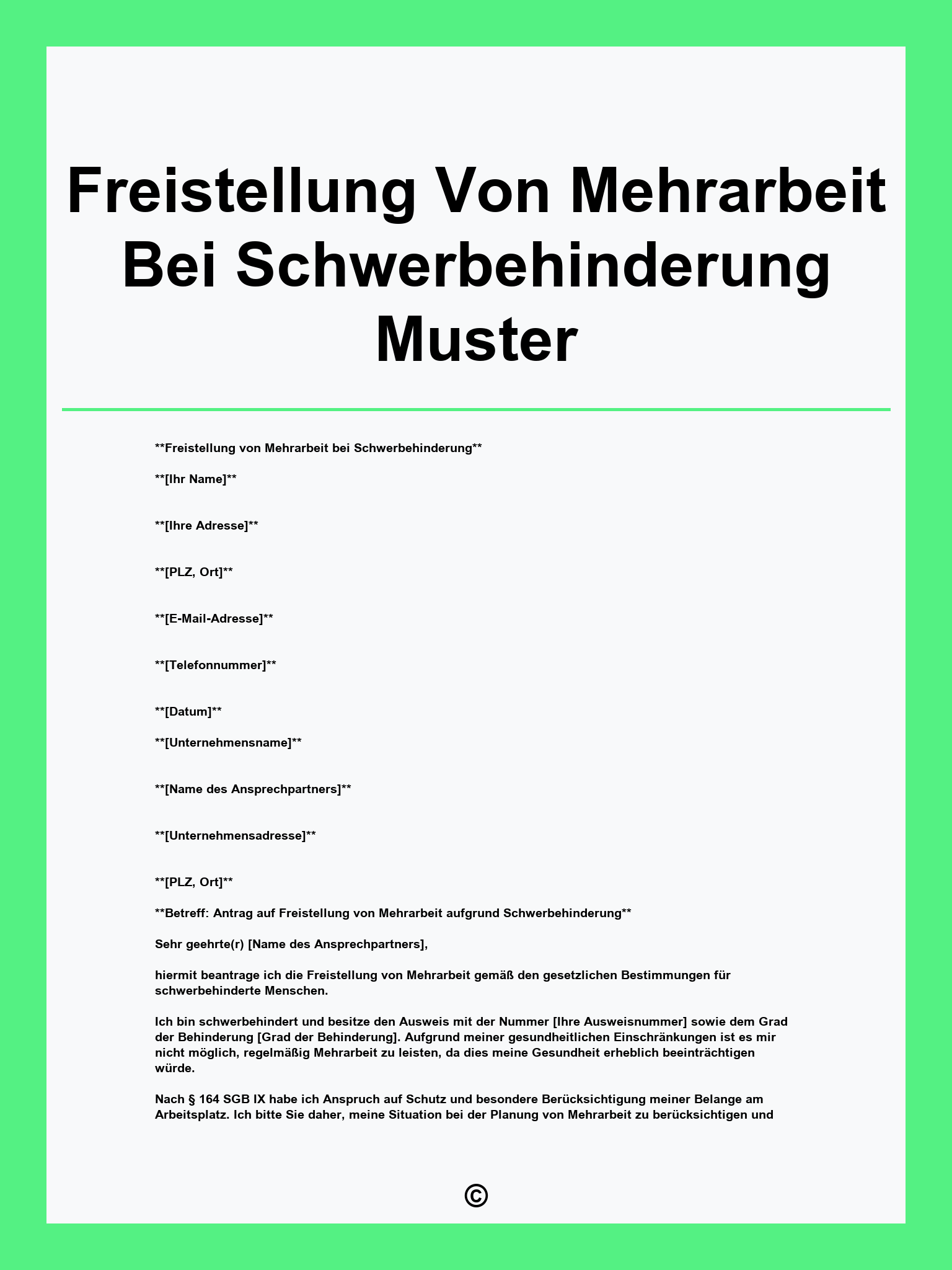 Freistellung Von Mehrarbeit Bei Schwerbehinderung Muster