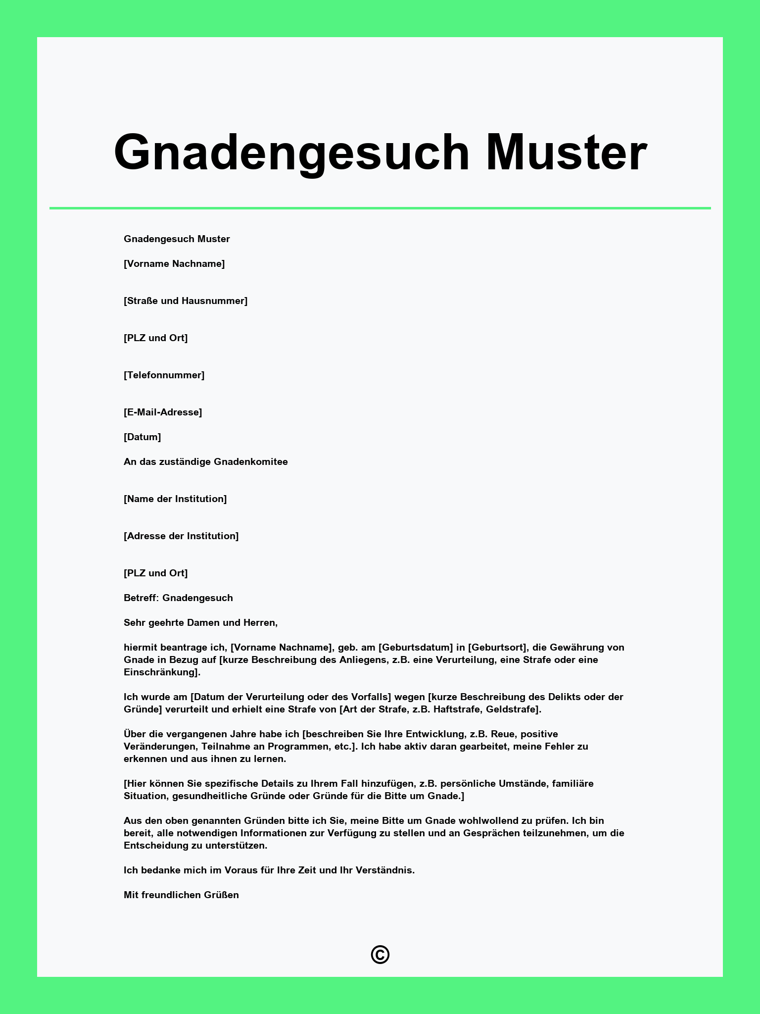 Gnadengesuch Muster