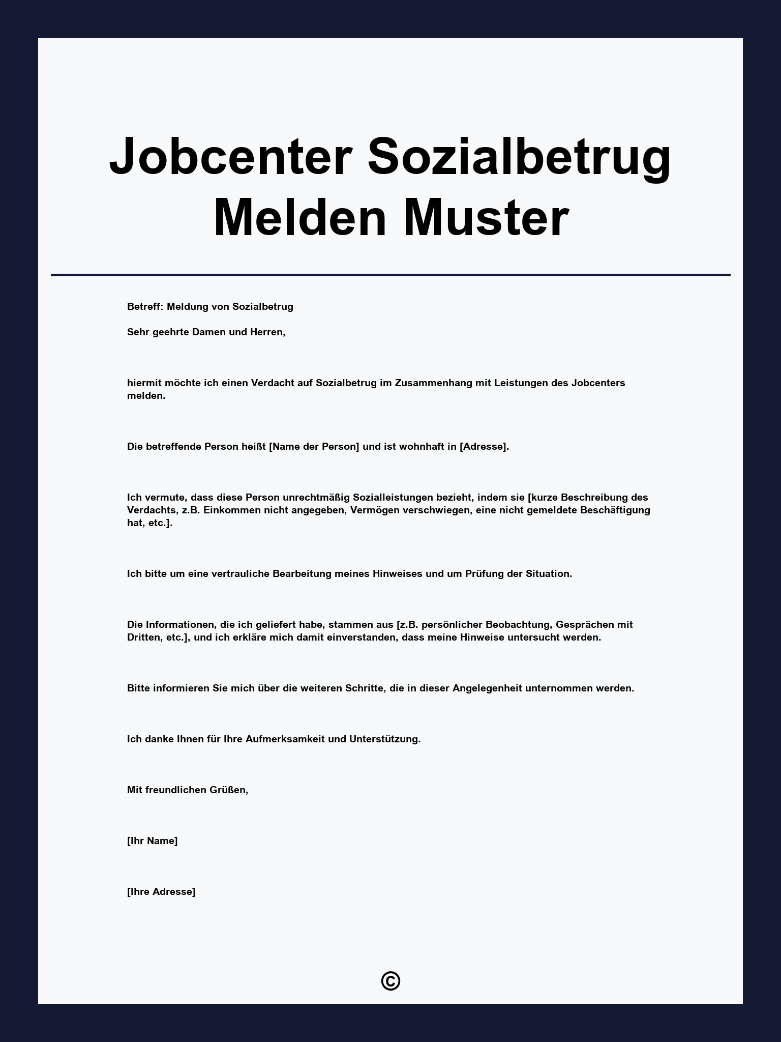 Jobcenter Sozialbetrug Melden Muster