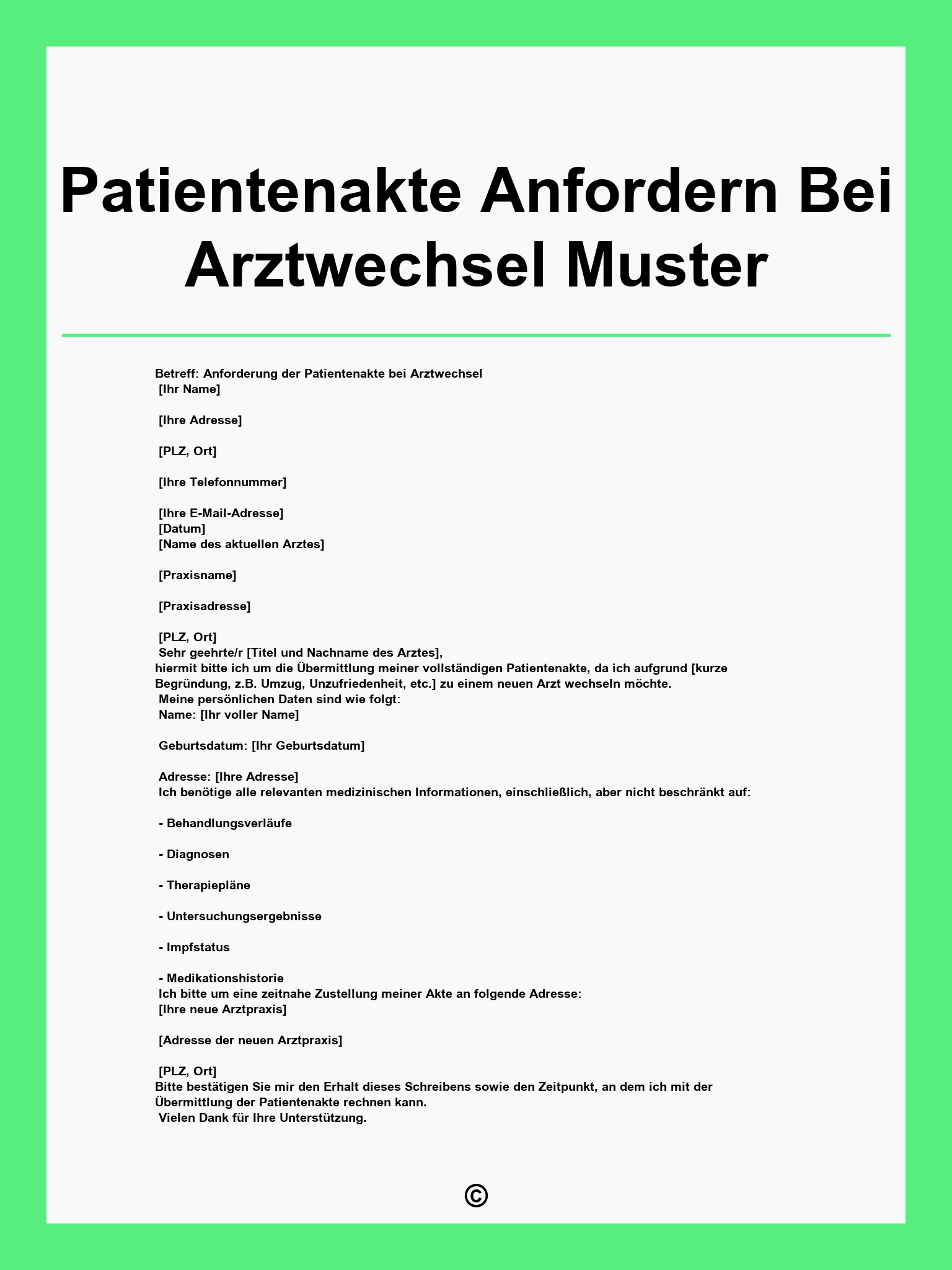 Patientenakte Anfordern Bei Arztwechsel Muster