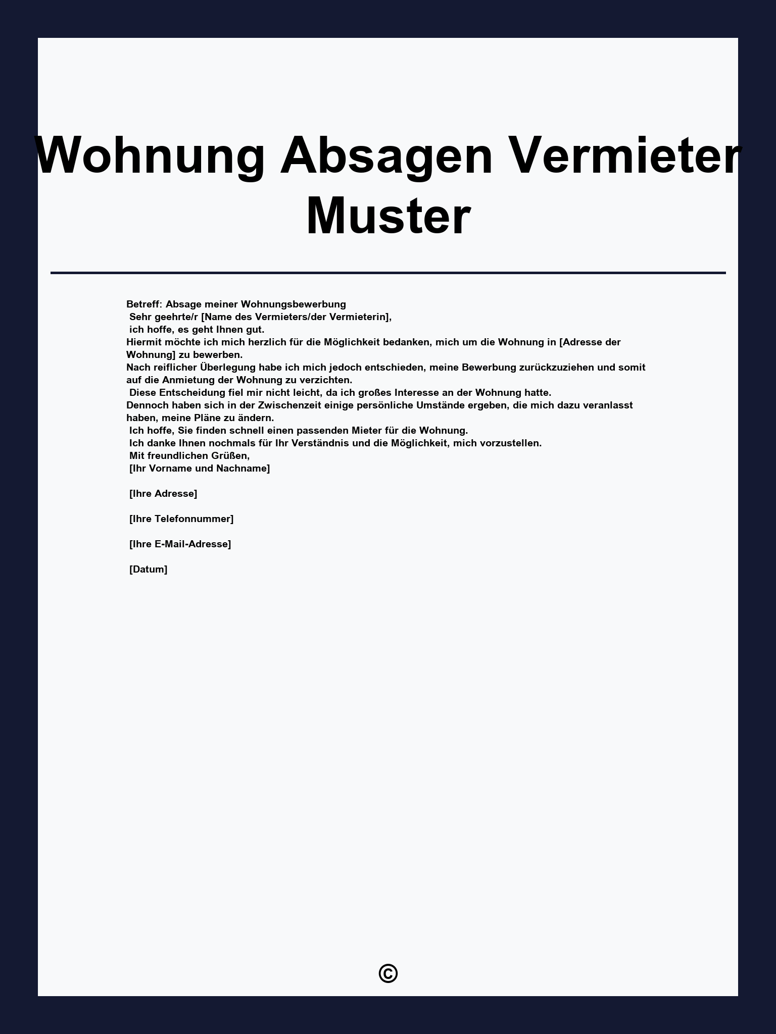 Wohnung Absagen Formulieren